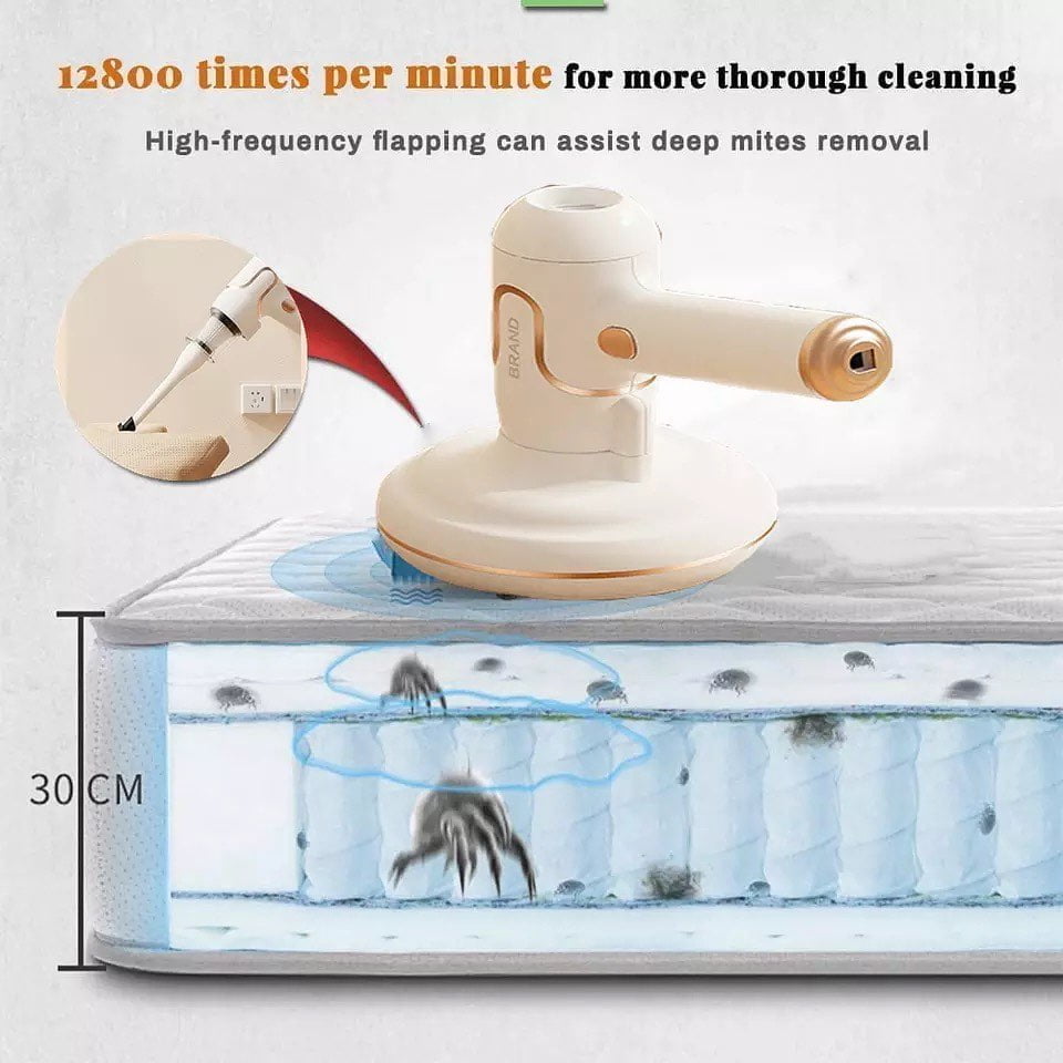 Aspiratore Antiacaro Wireless 3 in 1 | Triplo Filtro HEPA, Batteria Ricaricabile, Ideale per Materassi e Tessuti