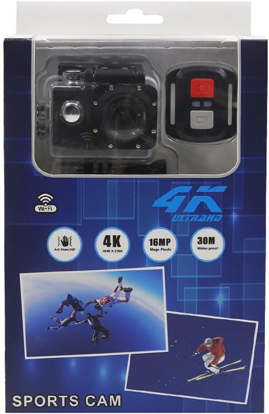 Action Cam 4K Ultra HD WiFi | Impermeabile 30 m + Telecomando Wireless + Accessori Completi