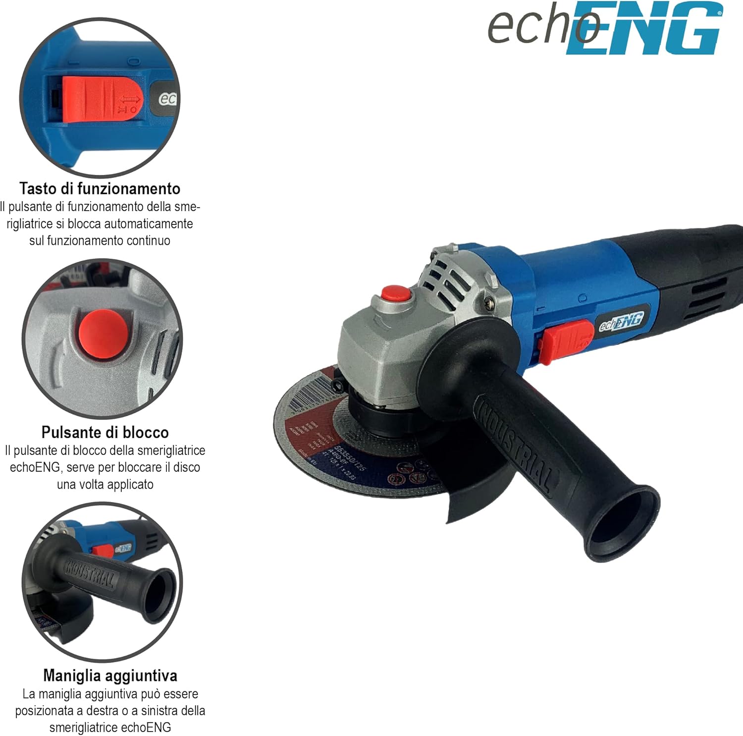 SMERIGLIATRICE ANGOLARE VBN 1100W – DISCO 125MM PROFESSIONALE