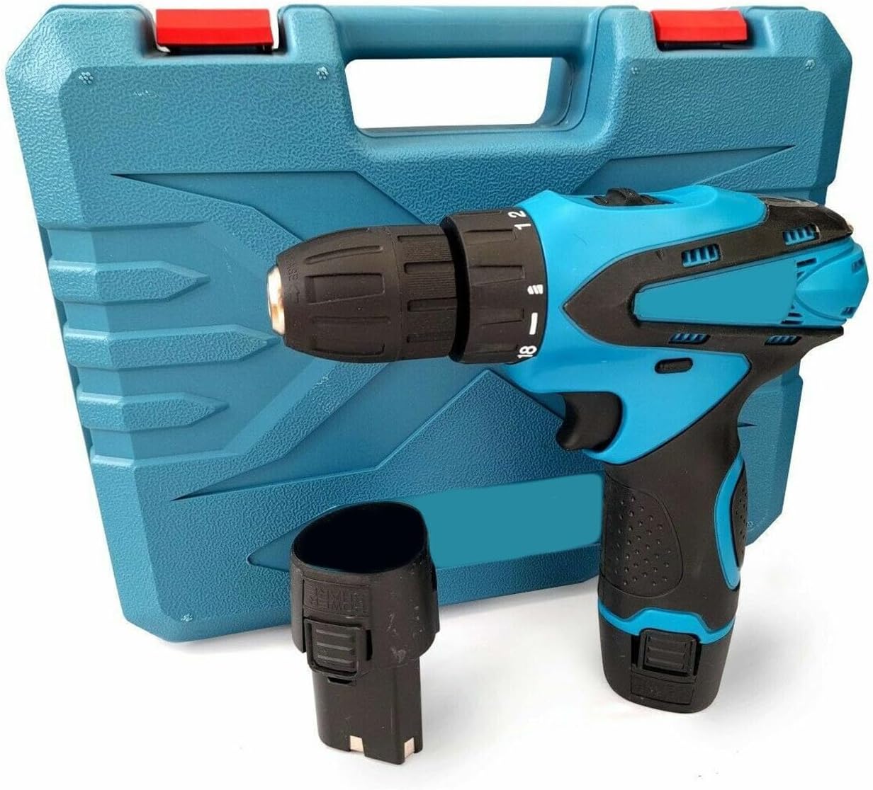 Trapano Avvitatore a Batteria 18V Mulinsen – 2 Batterie al Litio 2.0Ah | Valigetta con Accessori | 25Nm di Coppia | Velocità Variabile e Luce LED