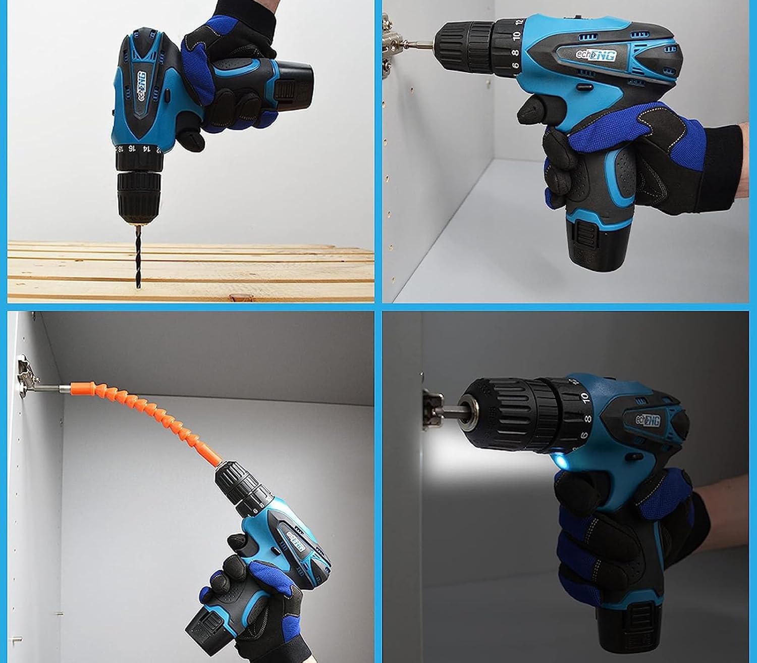 Trapano Avvitatore a Batteria 18V Mulinsen – 2 Batterie al Litio 2.0Ah | Valigetta con Accessori | 25Nm di Coppia | Velocità Variabile e Luce LED