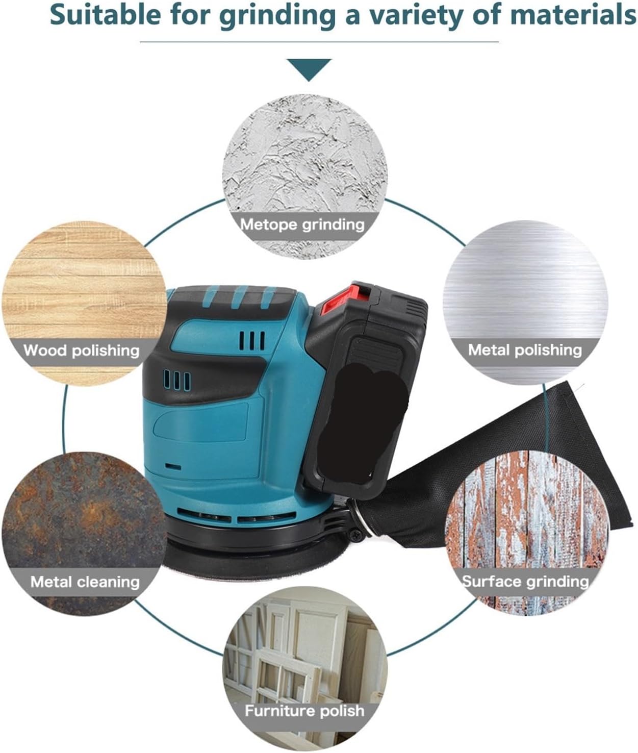 Levigatrice Orbitale a Batteria 18V LXT DBO180Z – 125mm (5”) | Senza Fili | Potente e Silenziosa per Legno, Muro e Verniciatura