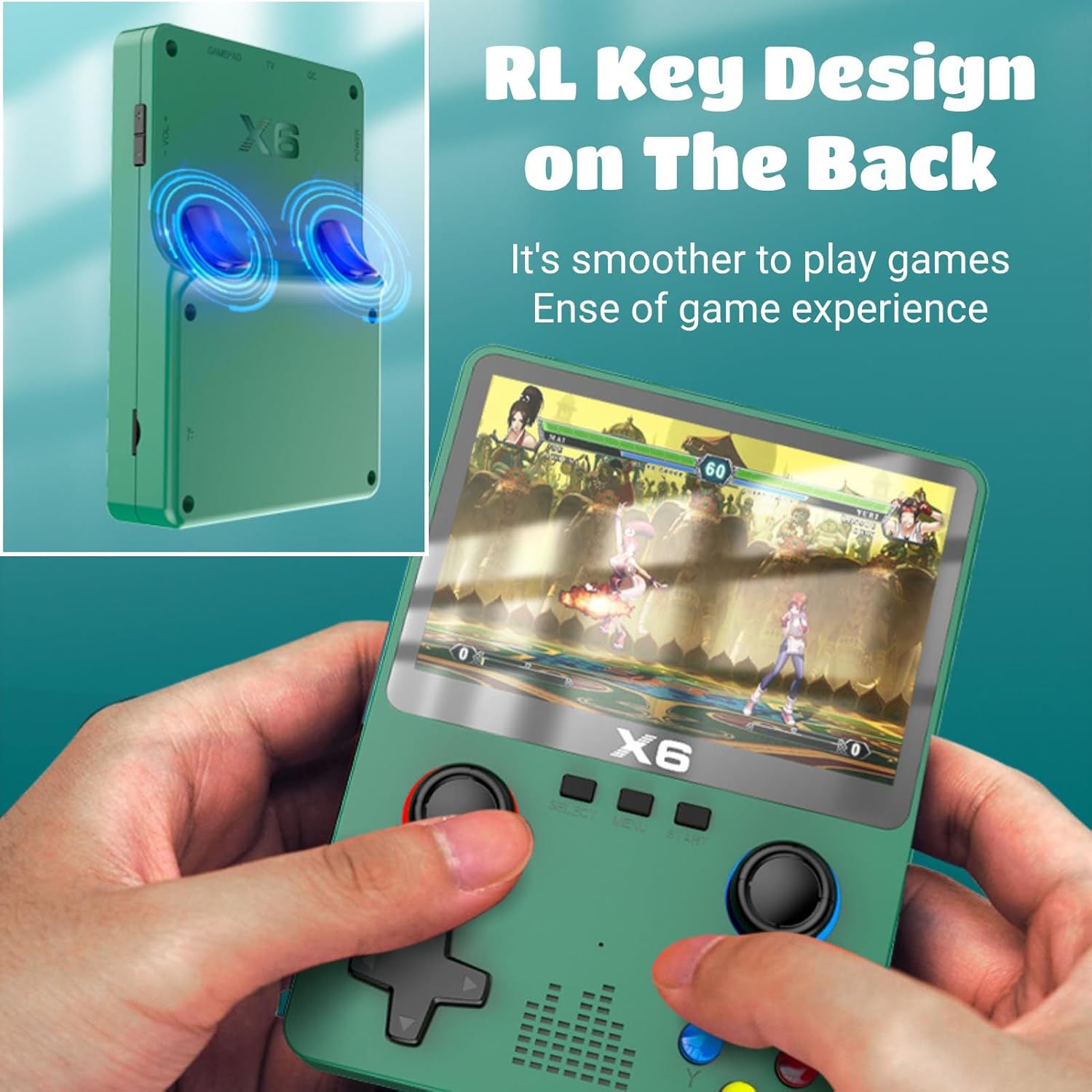 Console Portatile Retro X6 | 3.5” HD, 2000 Giochi Integrati, Batteria 2000 mAh, TV Out, 2 Giocatori