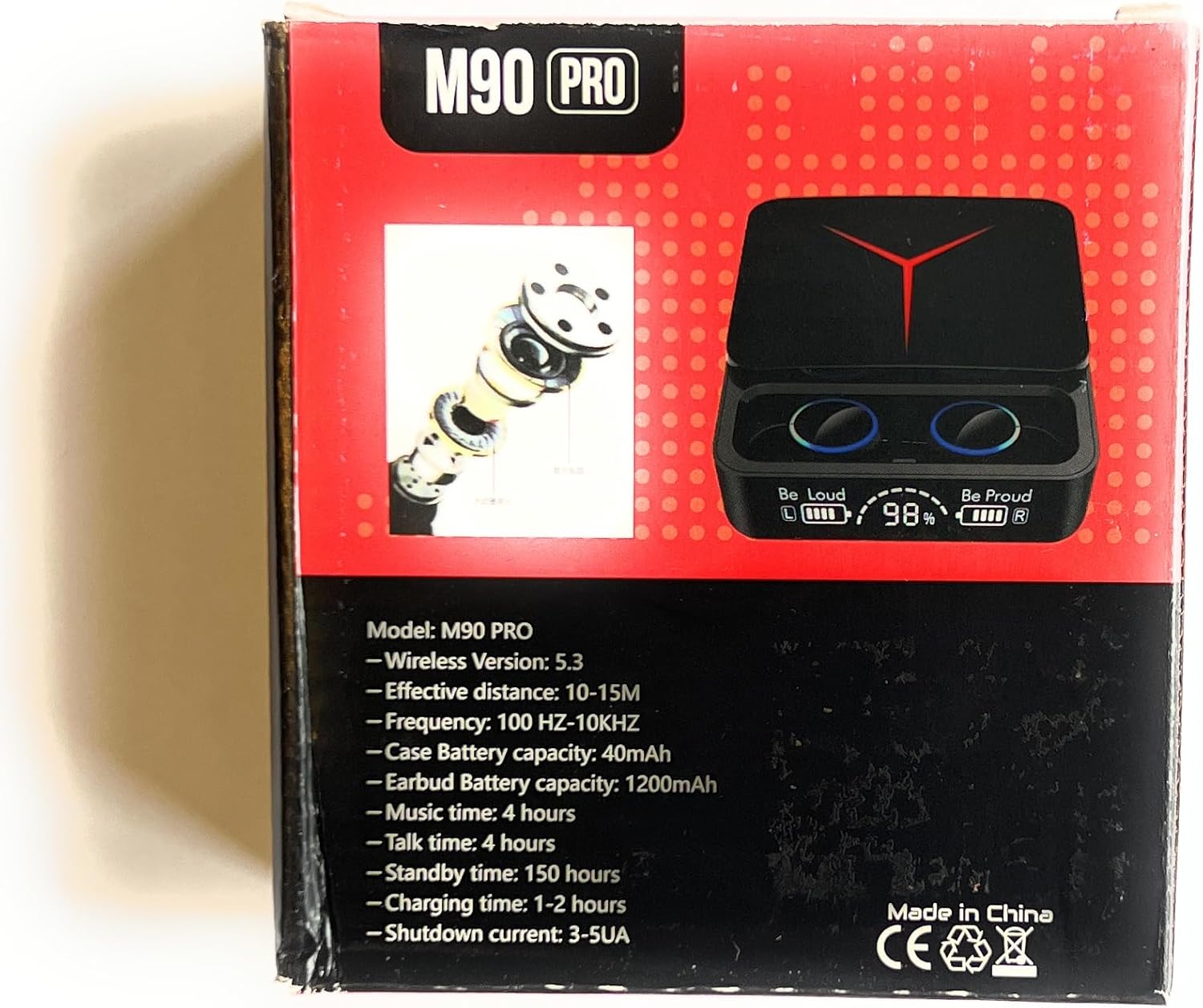 Auricolari Bluetooth M90 Pro V5.3 | Funzione Gaming, ENC, Display LED, Bassi Potenti, Zero Delay