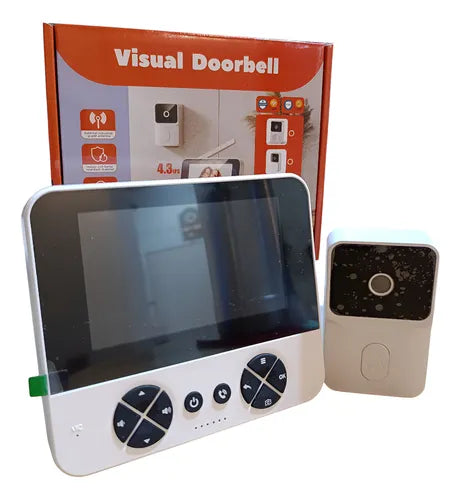 Campanello Video Wireless con Schermo 4.3" | Visual Doorbell – Visione Notturna, Foto/Video, Rilevamento Movimento